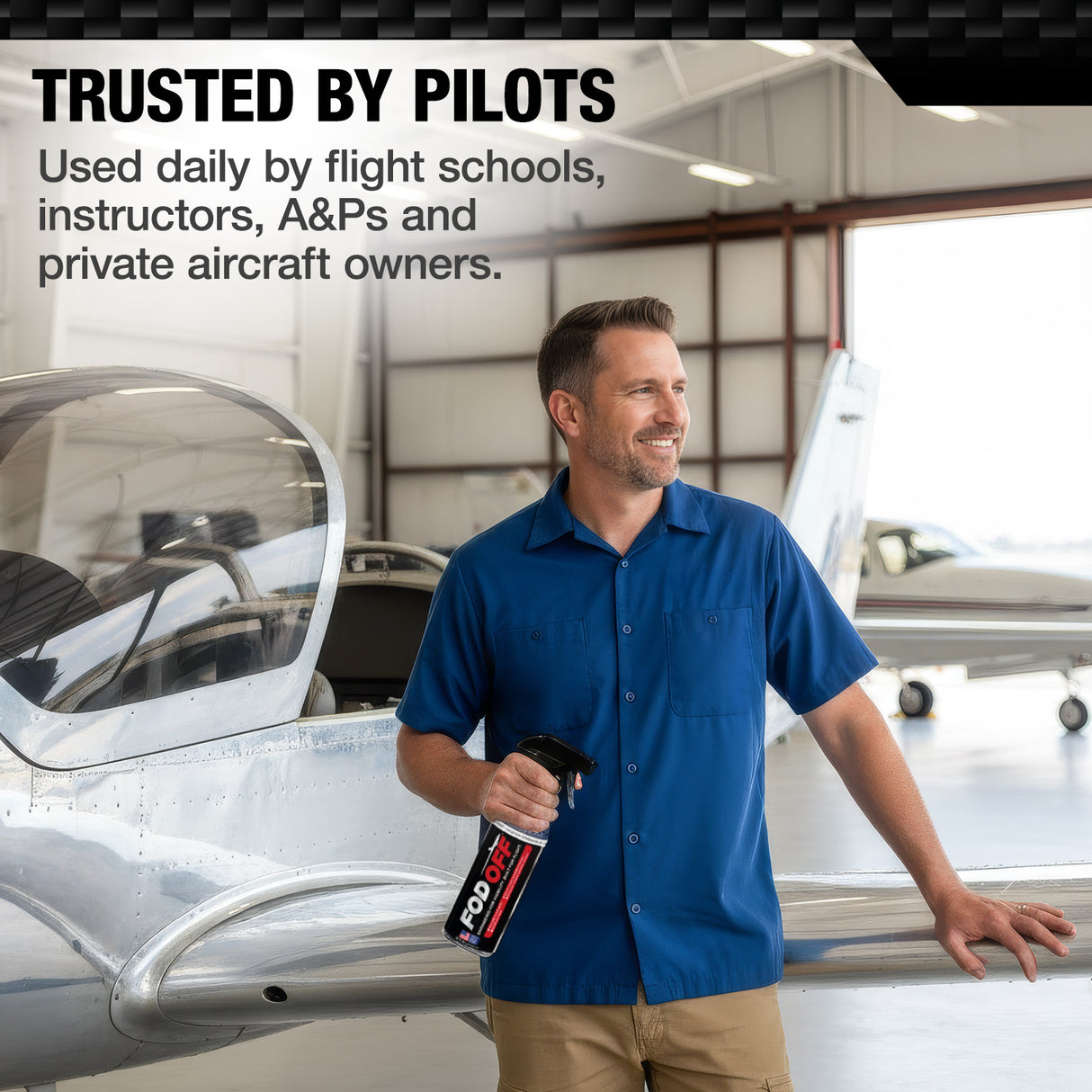 FOD OFF® Aircraft Windshield & Canopy Cleaner – Safe for Acrylic & Glass