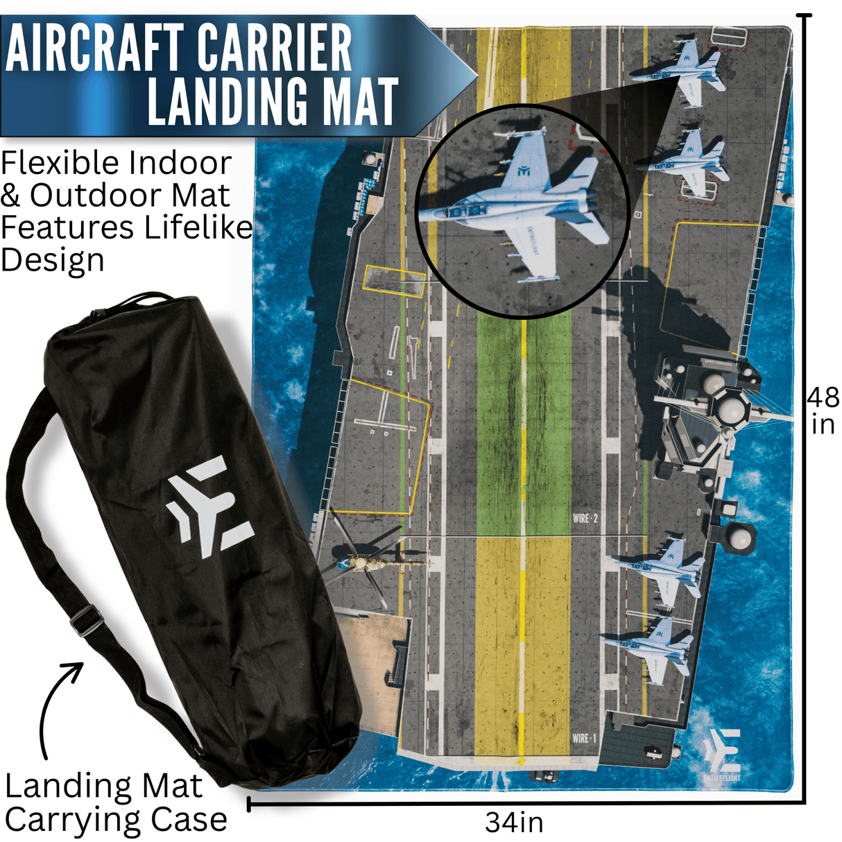 Aircraft Carrier Landing Mat and Carrying Case