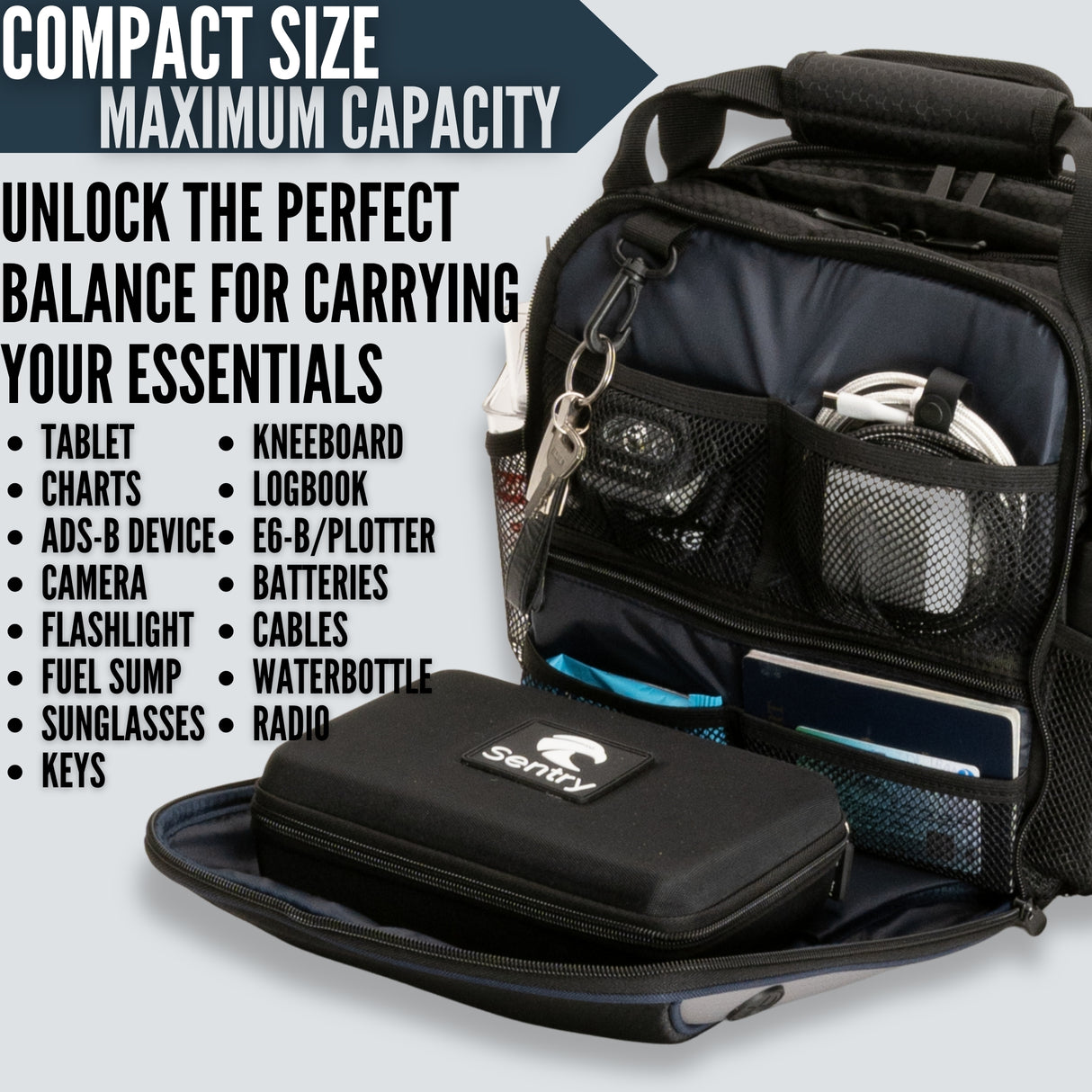 Pilot Bag - The Venture Flight Bag For Pilots - Gray