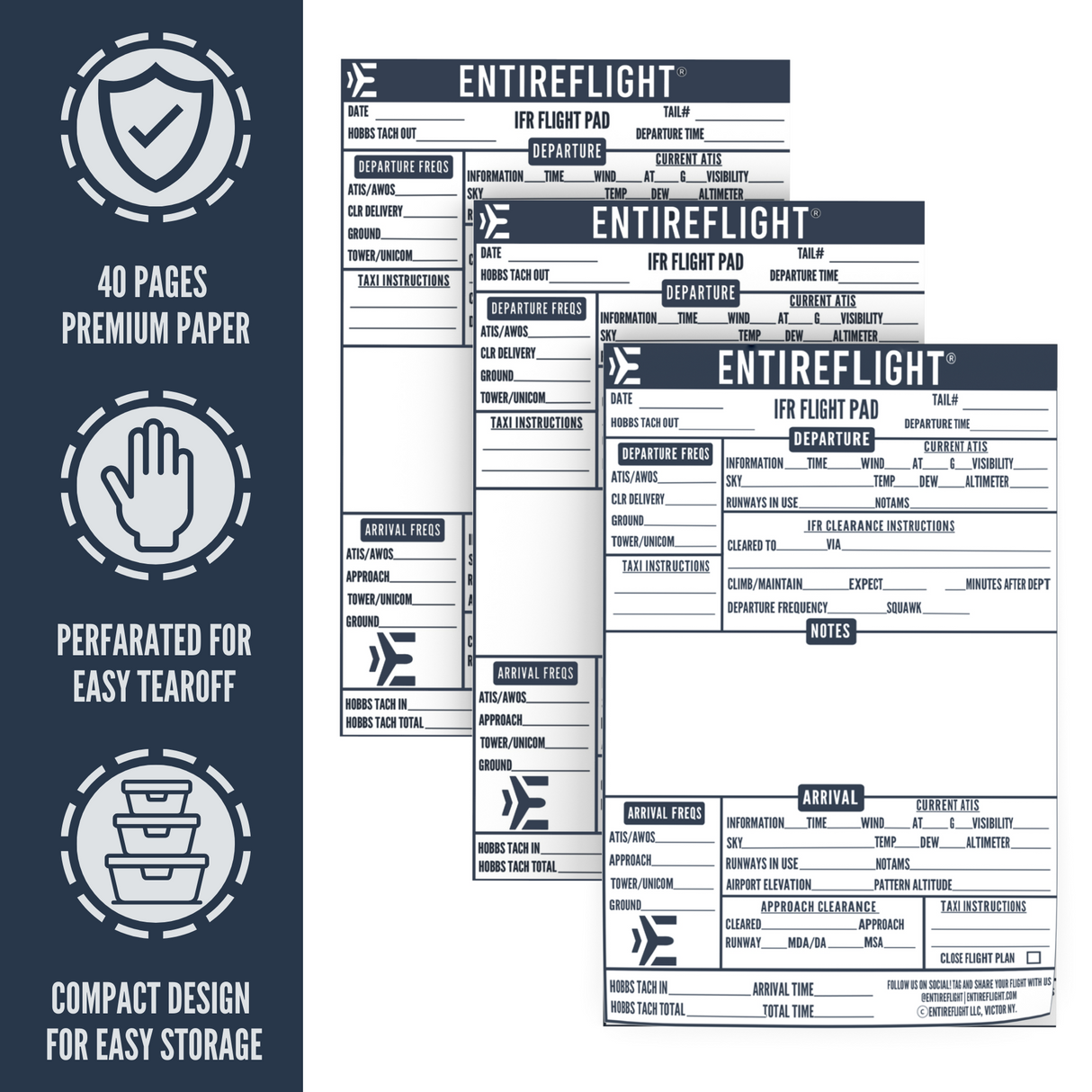 3 packs of 40 perforated pages of premium paper.