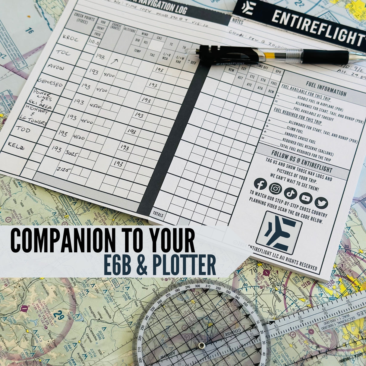 Perfect companion to your EntireFlight E6B & Plotter Box Set.