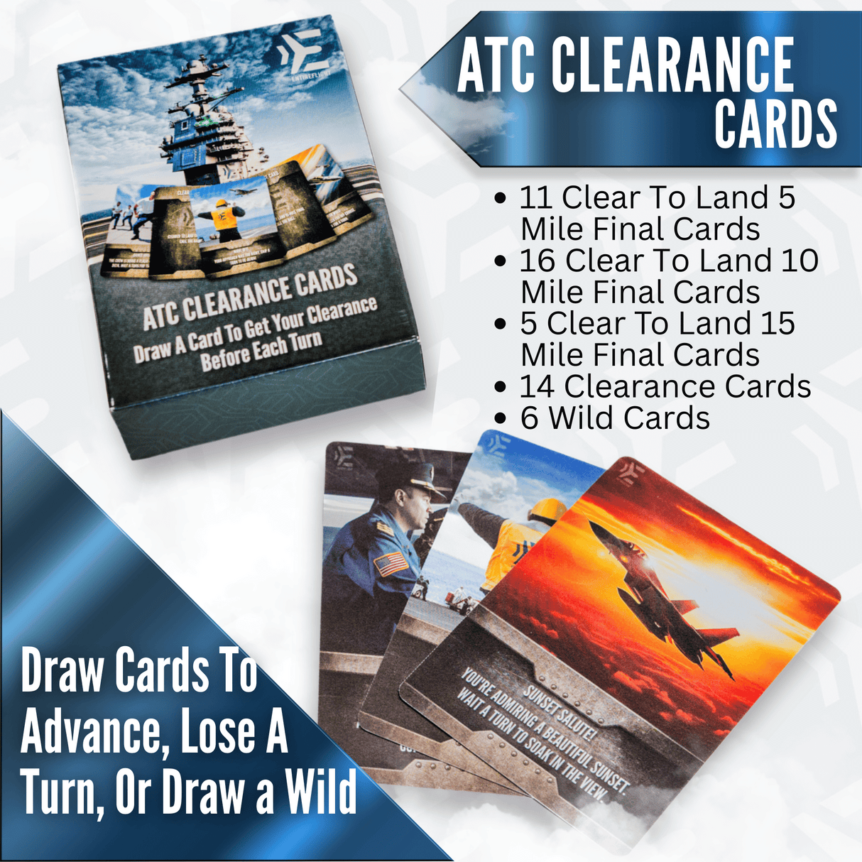 ATC Clearance Cards, Carrier Landing Pursuit, Game Cards, Airplane Landing Game Cards