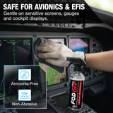 FOD OFF® Aircraft Windshield & Canopy Cleaner – Safe for Acrylic & Glass