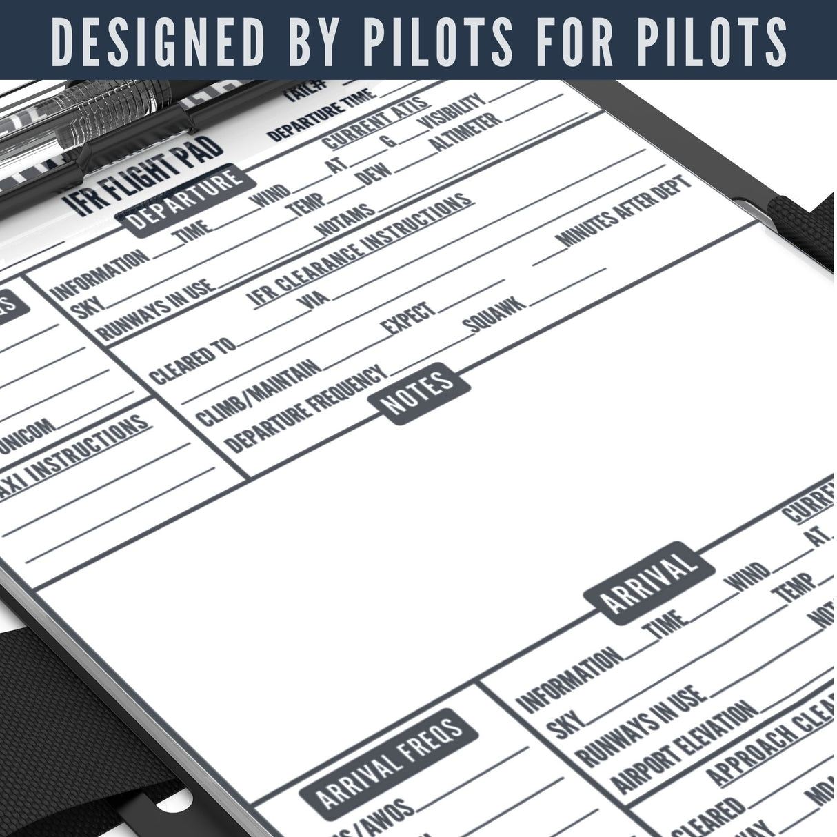 EntireFlight IFR Flight Notepad, Companion to the VFR Flight Notepad and  Pilot Kneeboard