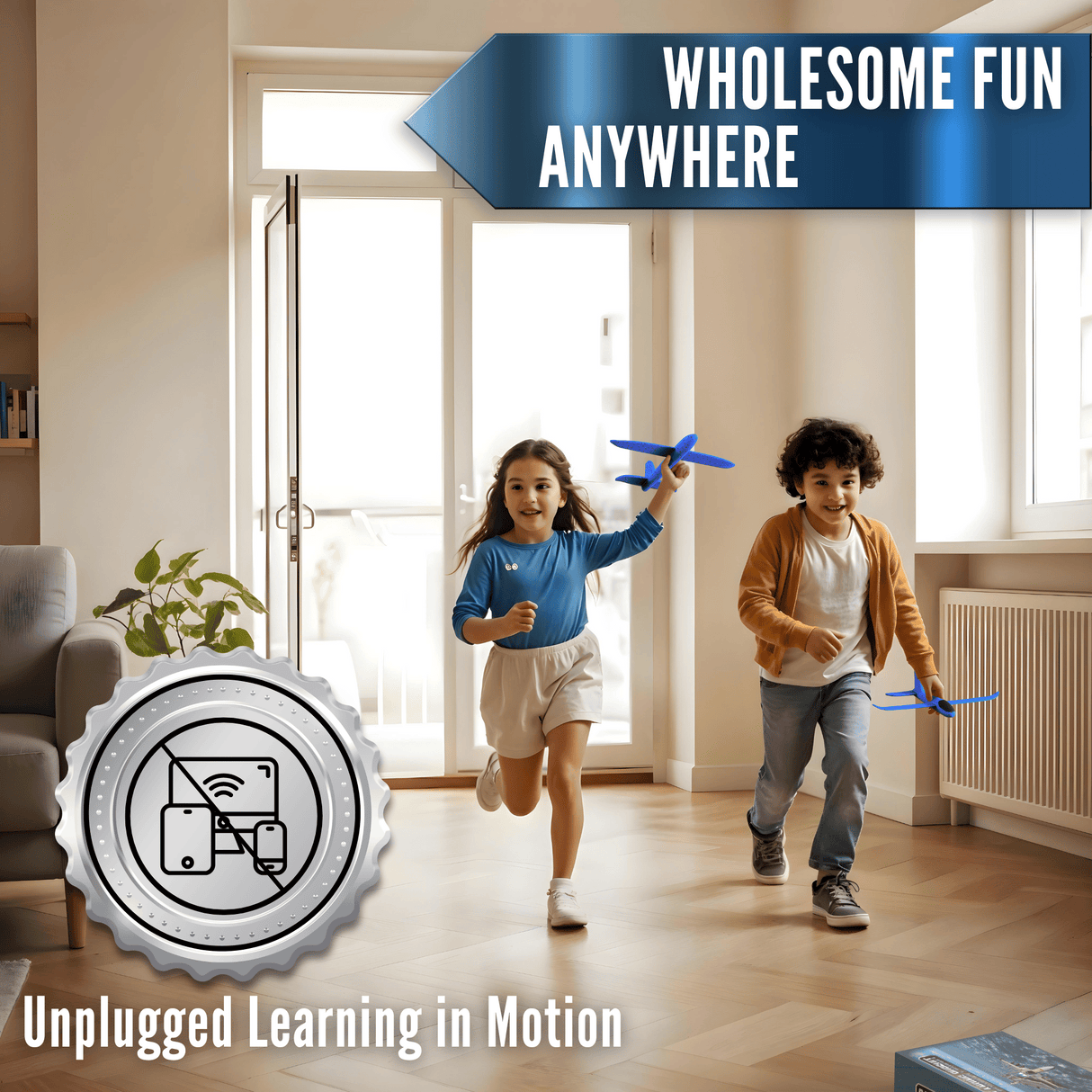 Kids Playing With Foam Gliders