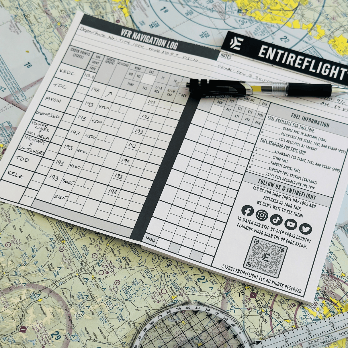 EntireFlight VFR Cross Country Planning Notepad – Essential Pilot ...