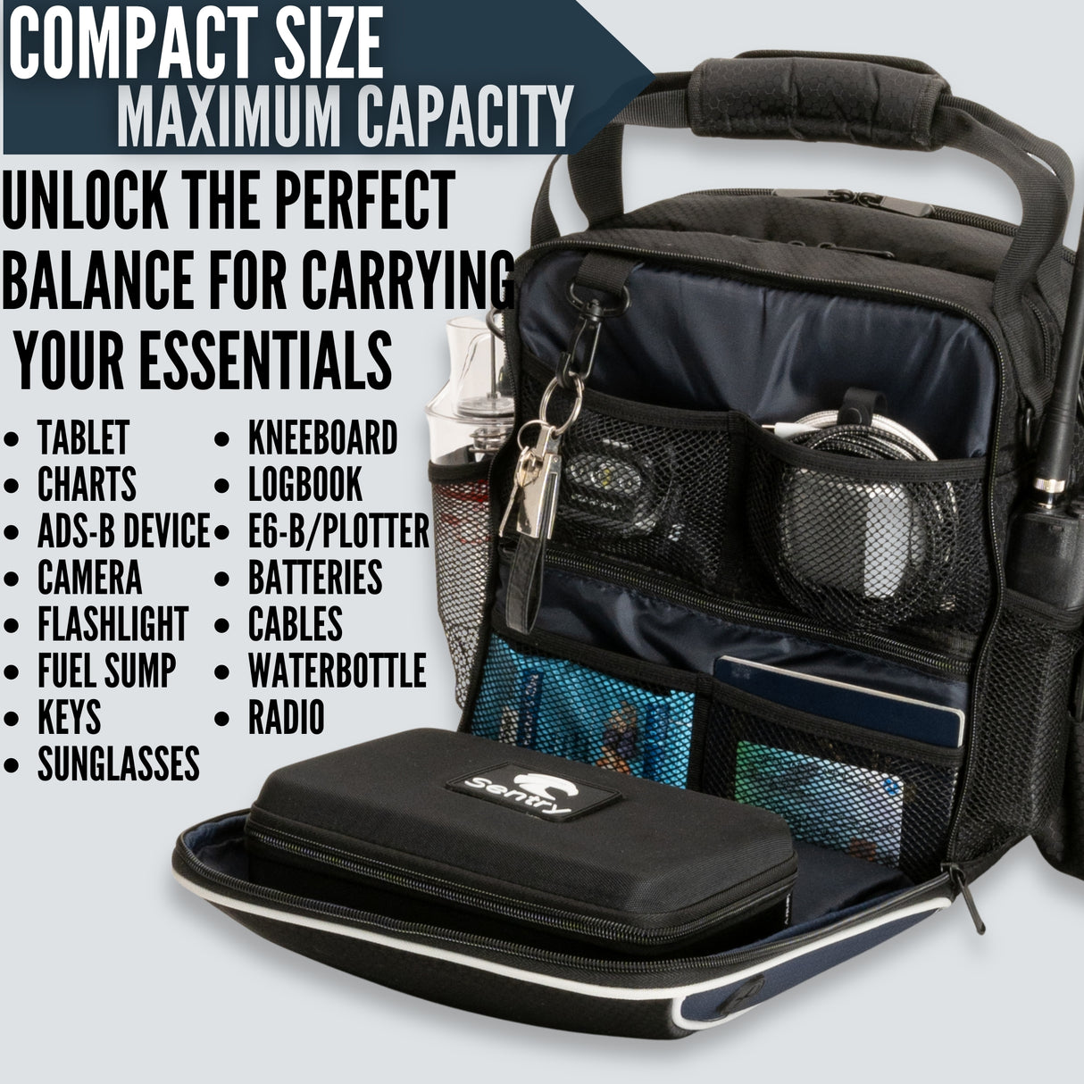EntireFlight Pilot Bag - The Venture Flight Bag For Pilots - Blue