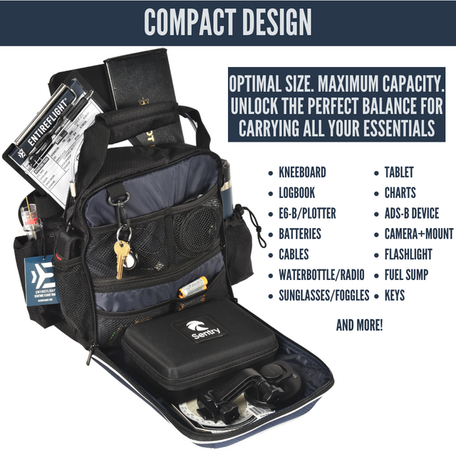 EntireFlight Pilot Bag The Venture Flight Bag For Pilots Blue